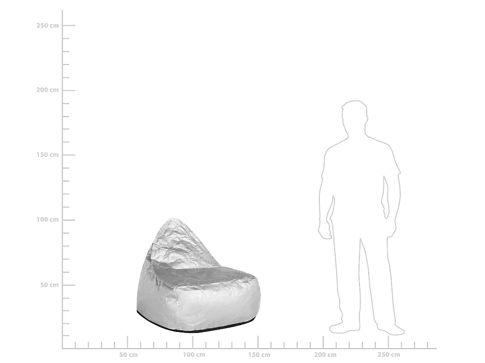Navlaka za vreću za sjedenje DROP 63 cm 75 cm Srebrni_1169221