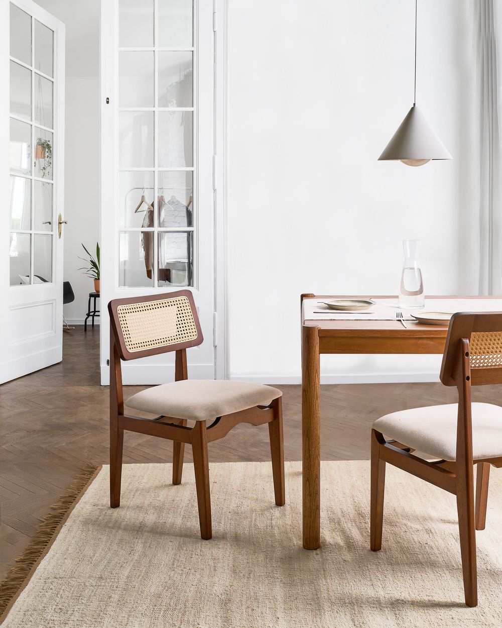 Set of 2 Dining Chairs RUBONIA Wood Dark Brown