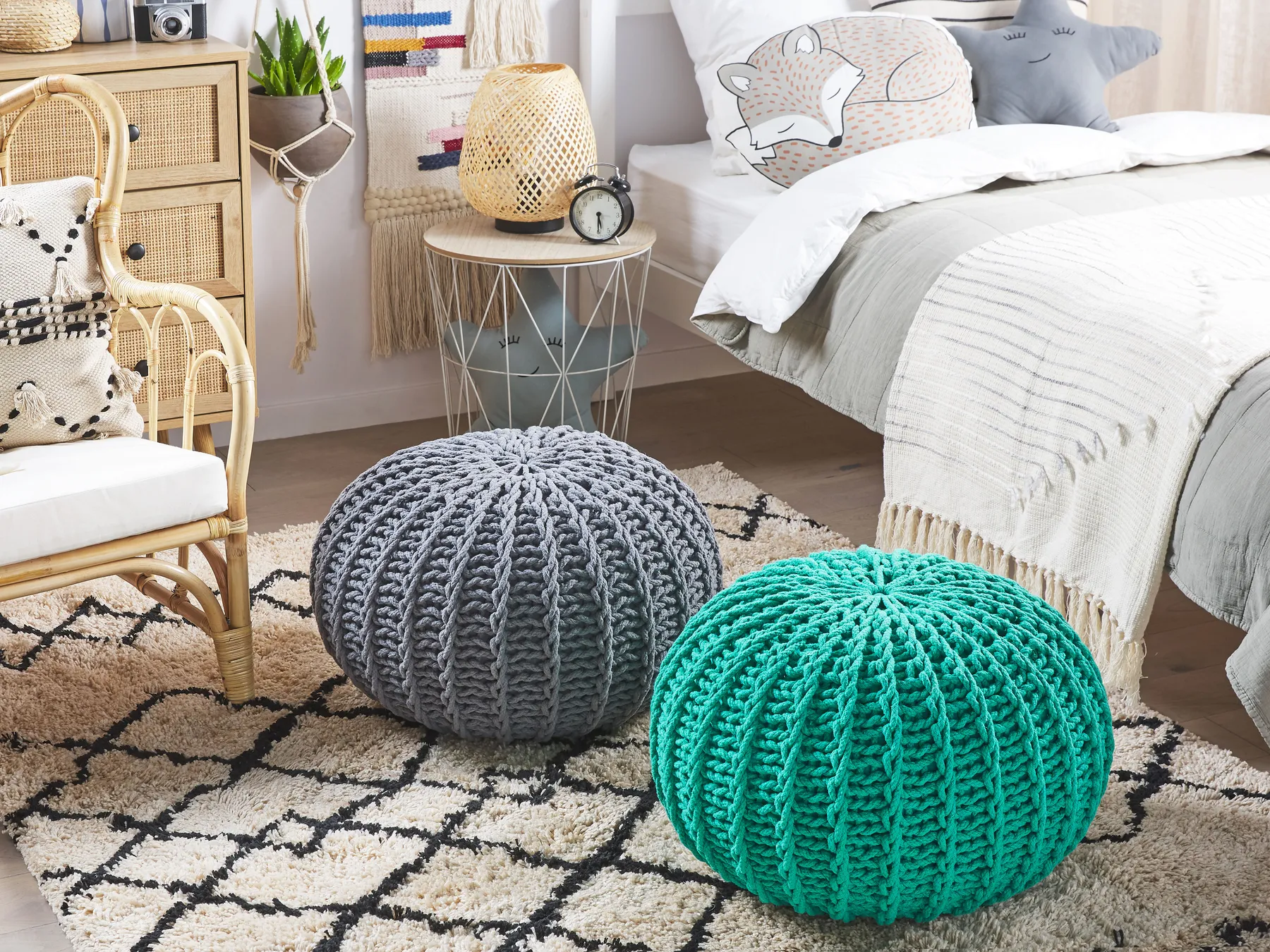 Pouffe CONRAD Cotton Dark Grey_700220