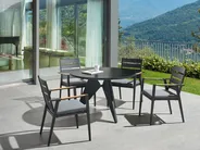 Gartentisch OLMETTO 83 cm 110 cm Glas Schwarz_842885