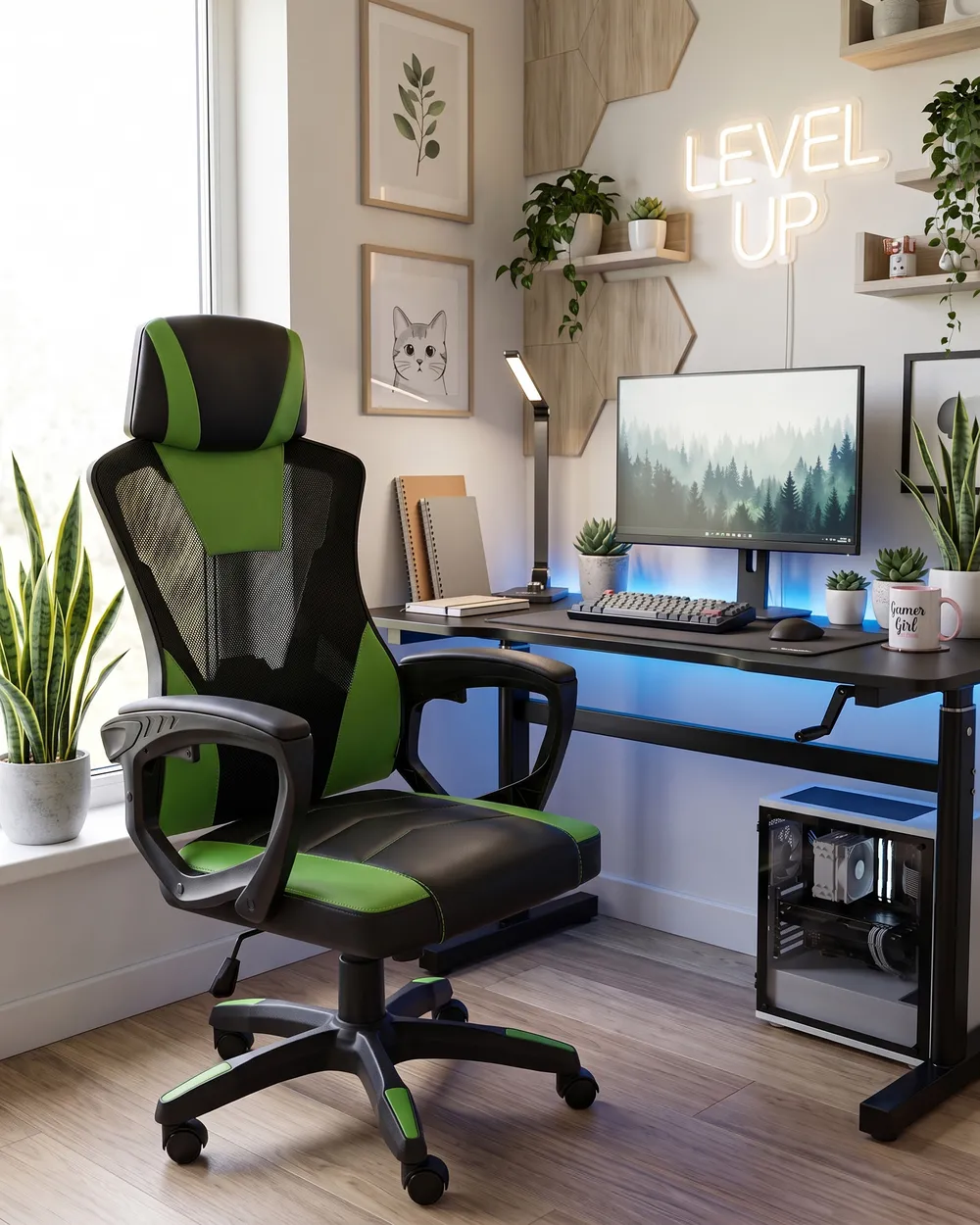 Office Chair IGNIS Faux Leather Lime Green_1102367