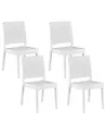 Set of 4 Garden Chairs FOSSANO Synthetic Material White