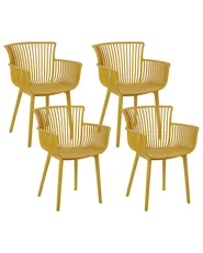 Set of 4 Garden Chairs PESARO Yellow_825403