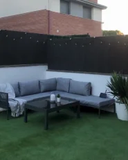 Garten Ecksofa mit Tisch 6-Sitzer FORANO Metall Grau_951393
