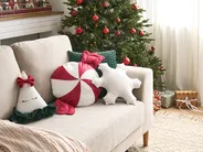 Dekokissen 3er Set NOELNEST 30 x 35 cm 40 x 40 cm Samtstoff Bunt Weihnachtsmotiv_1079838