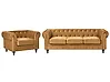 Sofa Set 4-Sitzer CHESTERFIELD Samtstoff Gold