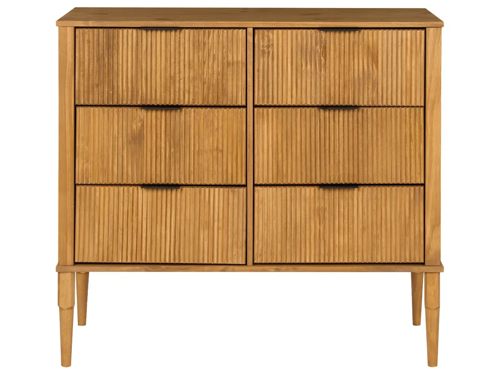 Schlafzimmer Set Kiefernholz FLAVIGNAC 160 x 200 cm Hellbraun_1118515