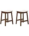 Set mit 2 Barhockern DIXON Holz Cremeweiß / Dunkelbraun