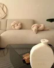 Throw Cushion GLADIOLUS 172 x 14 cm Boucle Beige Solid_948534