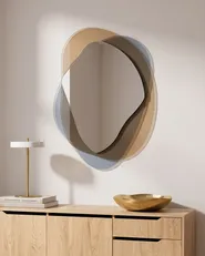 Wall Mirror CHARLIEU 61 cm 79 cm Glass Brown_1136302
