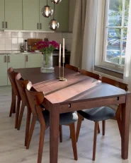 Set of 2 Dining Chairs ERIE Wood Dark Brown/ Grey_1022315