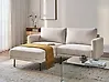 Ecksofa BREDA Stoff Hellbeige rechtsseitig