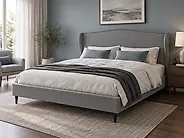 Bett mit Lattenrost Stoff COLMAR 180 x 200 cm Grau_1175861