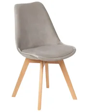 Esszimmerstuhl 2er Set DAKOTA II Samtstoff Taupe_868044