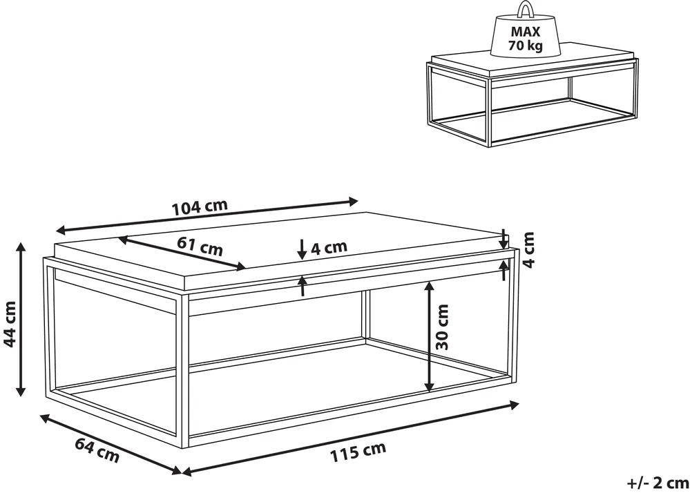 Couchtisch ALTOS Grauer Betoneffekt