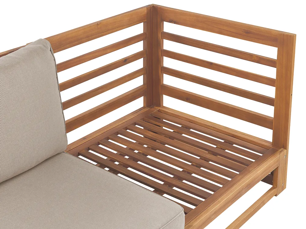 Gartensofa 3-Sitzer TRANI modular zertifiziertes Akazienholz Hellbraun_895482