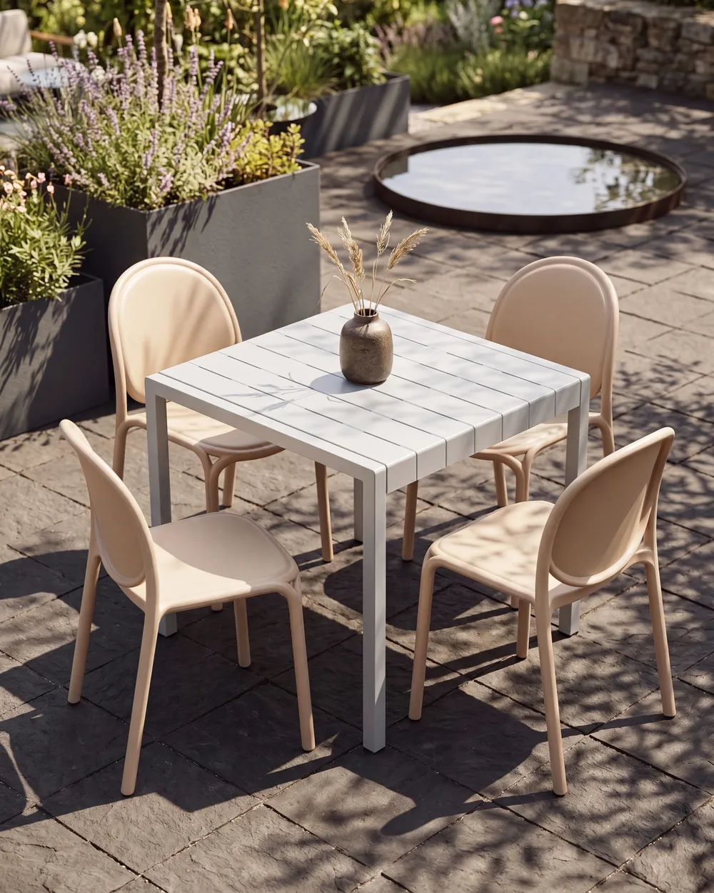 Gartenstuhl 4er Set BRUGNELLO Beige