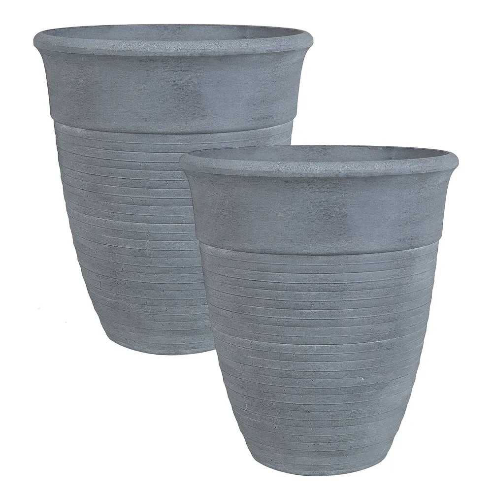 Set mit 2 Blumentöpfen KATALIMA 50 cm Grau