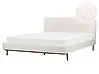 Bett mit Lattenrost Bouclé CORIO 160 x 200 cm Cremeweiß