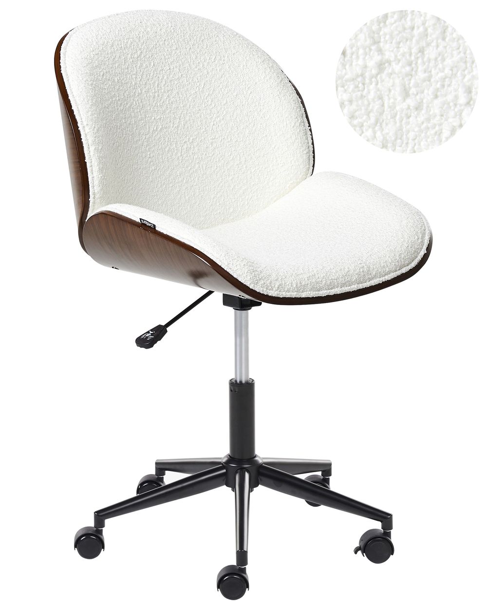 Desk Chair MENESHA Boucle White