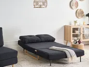 Sofa Bed 2 Seater JERSLEV Fabric Black_1012048