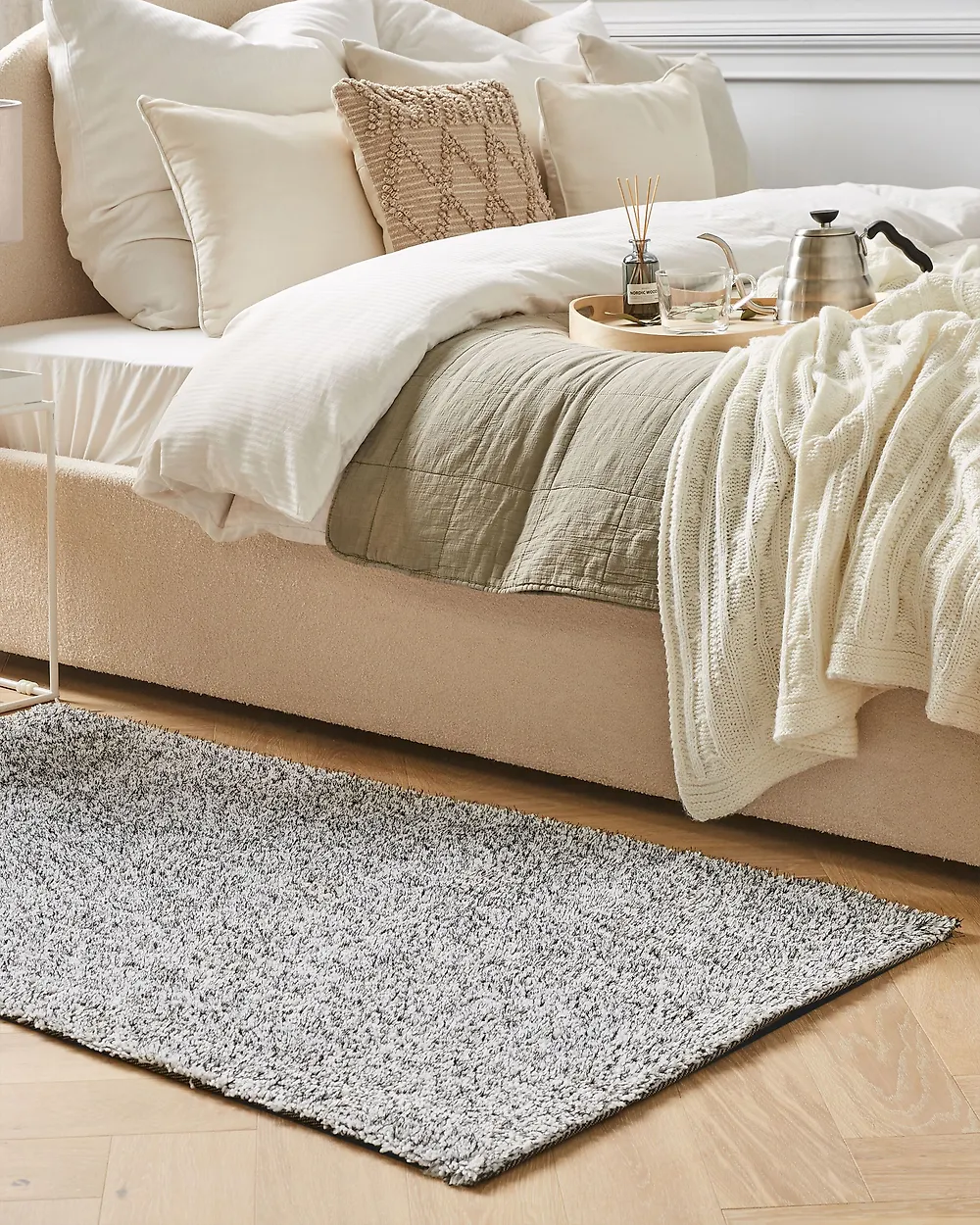 Shaggy Rug DEMRE Grey 80 x 150 cm_1175609