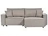 Schlafsofa KARILA mit Stauraum Stoff Taupe linksseitig