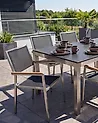 Gartenstuhl 6er Set GROSSETO Edelstahl Schwarz