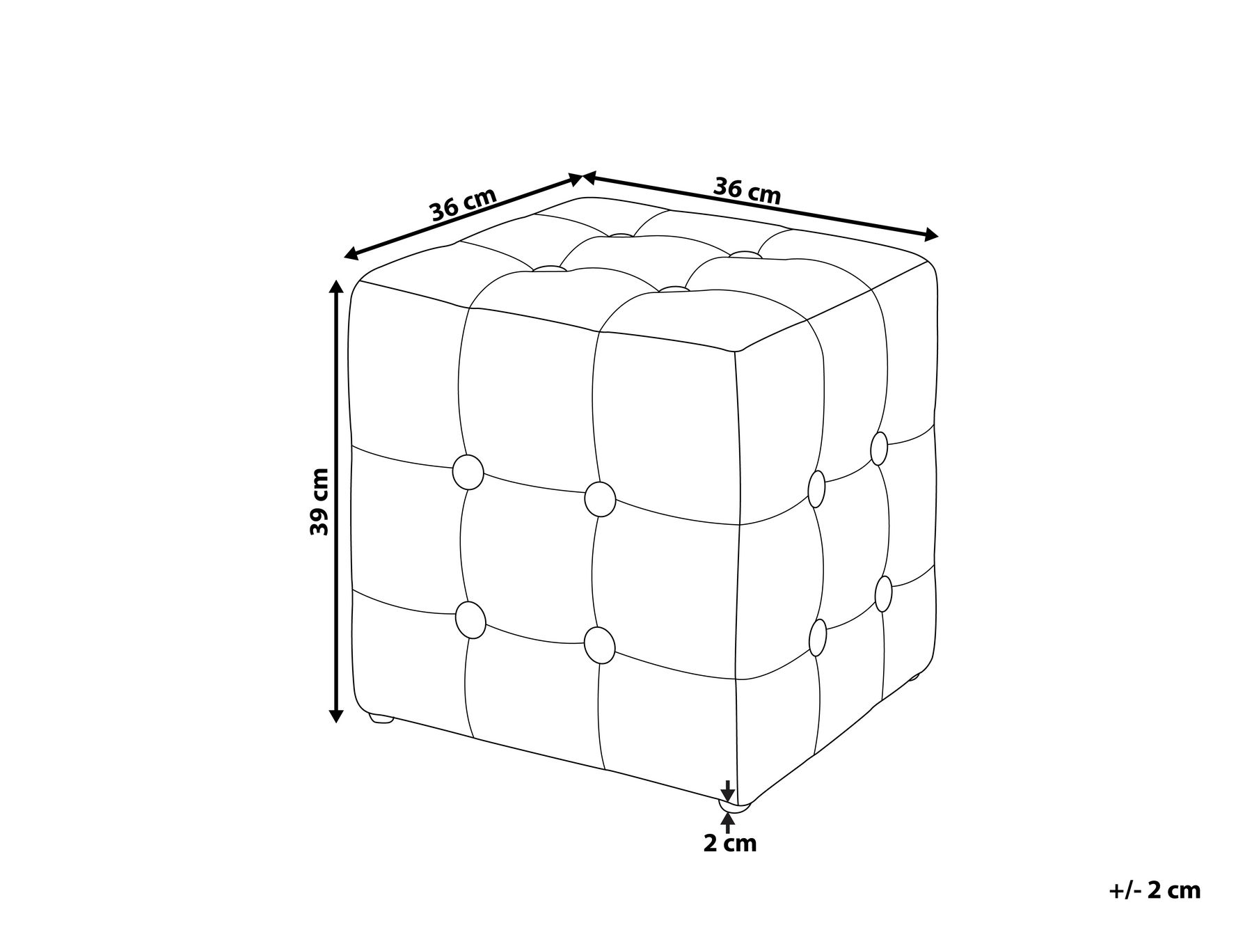 Pouf WISCONSIN Samtstoff Pfirsichrosa_926915