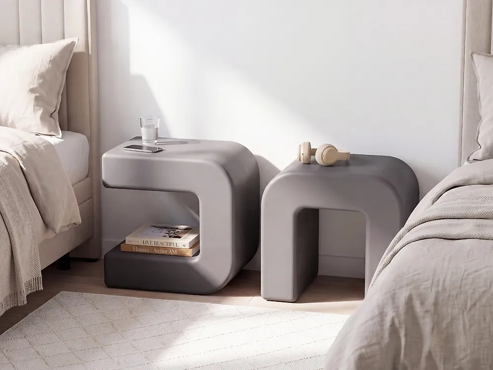 Set of 2 Side Tables MOZIA Taupe_1166043