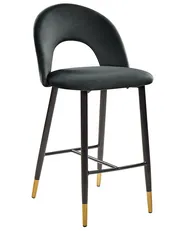 Set of 2 Bar Chairs FALTON Velvet Black_795826