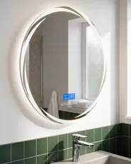 LED-Badezimmer-Spiegel TANAY 60 cm 60 cm mit Bluetooth-Lautsprecher Silber_932336