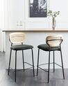 Set mit 2 Barstühlen MAYETTA Rattan Dunkelgrün