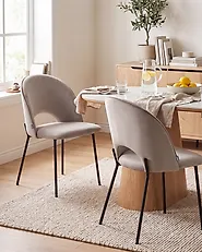 Set of 2 Dining Chairs COVELO Velvet Taupe_1154727