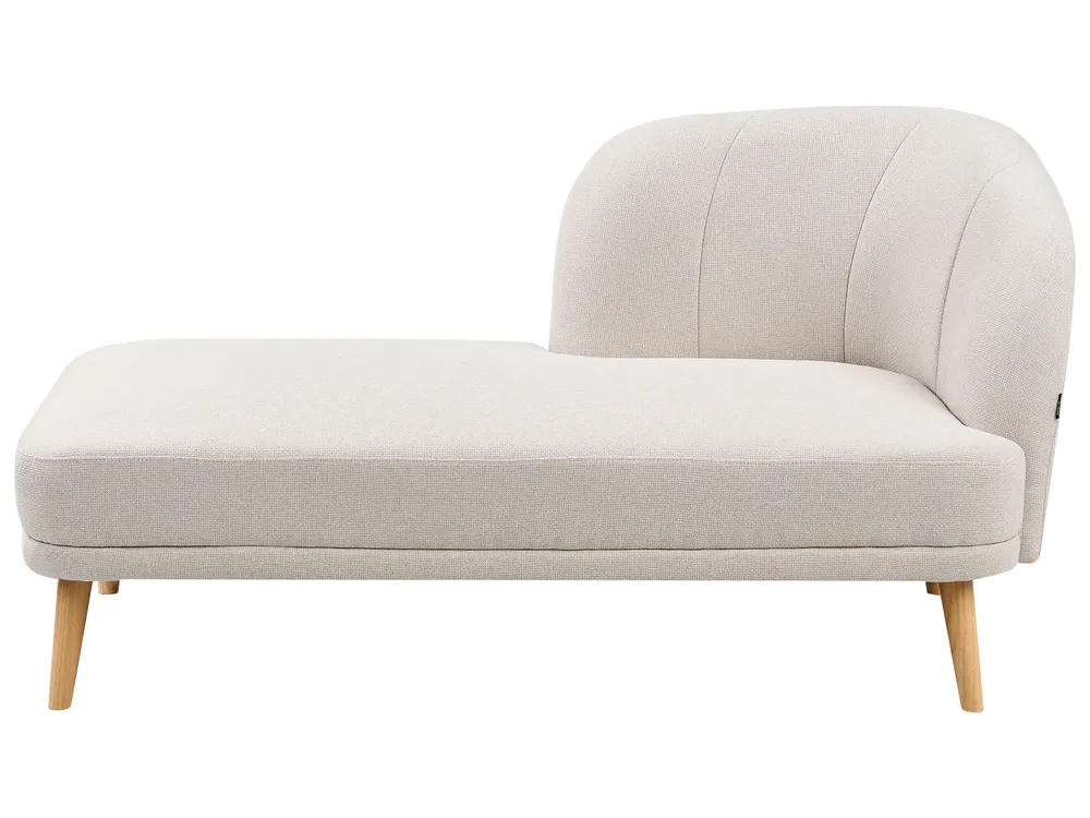 Rechtsseitige Chaiselongue TANLAY Stoff Hellbeige