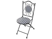 Bistro Set SIROLO Metall Weiß / Blau_1155682