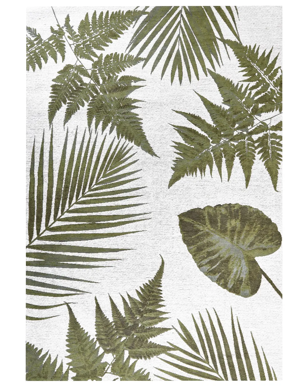 Teppich Baumwolle grün Blättermuster verschiedene Grössen BARZAH