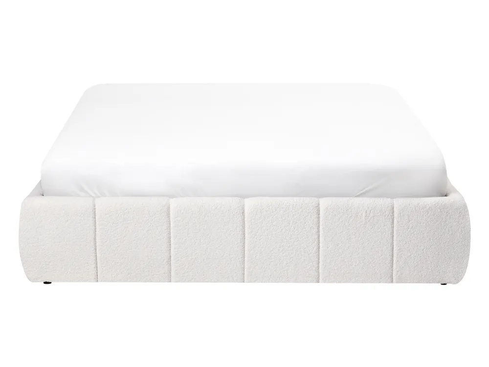 Ottoman Bed without Headboard GENAS Boucle Off-White 140 x 200 cm (EU Double)_1070369