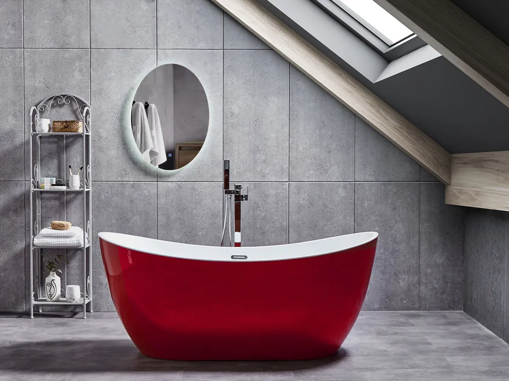 Freistehende Badewanne ANTIGUA 180 x 78 cm Rot