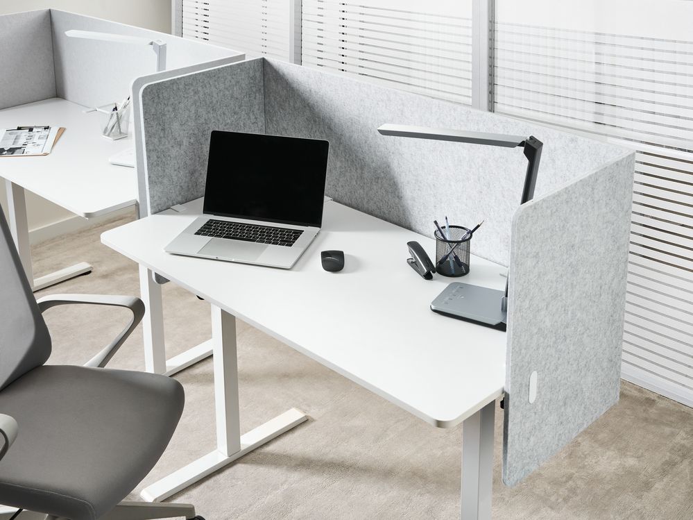 Desk Screen SOLOA 210 x 61 cm Grey