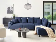 Ecksofa 4-Sitzer LUNNER Cord Dunkelblau linksseitig_961063