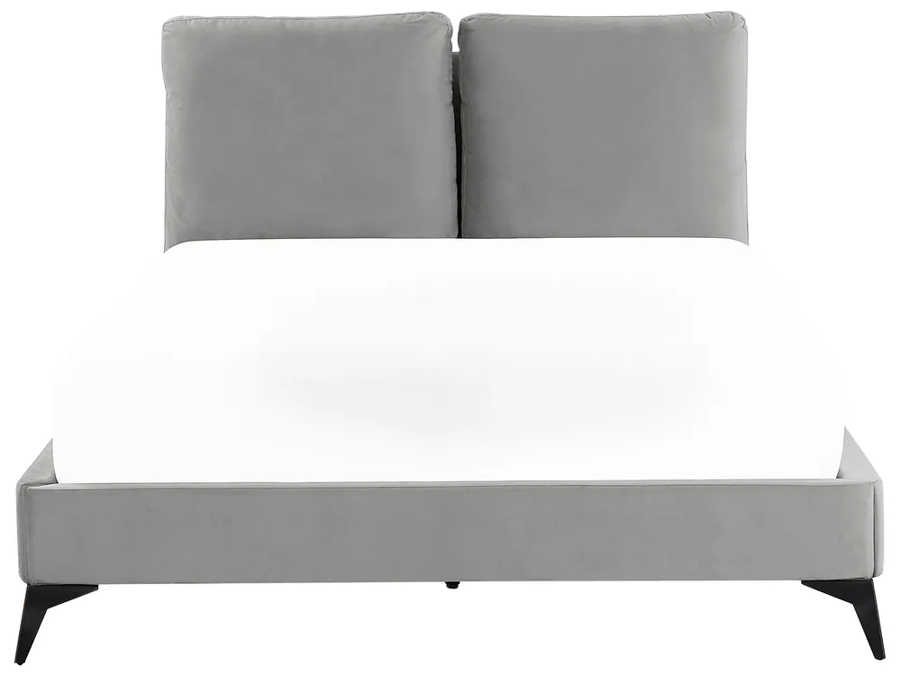 Krevet Samet MELLE 140 x 200 cm Sivi_829841
