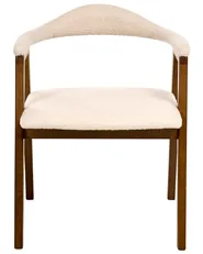 Esszimmerstuhl 2er Set ONECO Holz Braun / Hellbeige_1014067