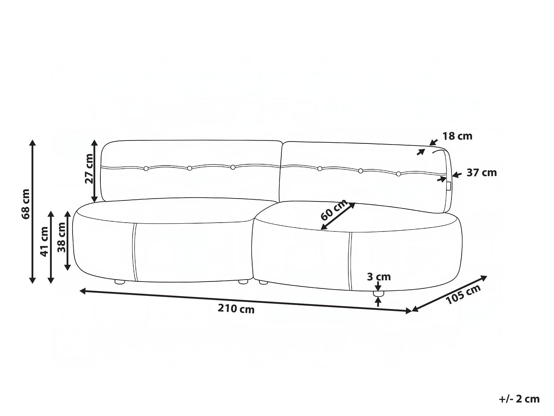 Sofa 3-Sitzer LAERDAL Bouclé Taupe_1062079