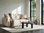 Modulsofa 2-Sitzer MESNALI Bouclé Cremeweiß_1046266