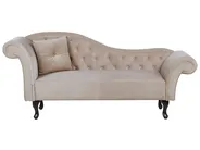 Left-Hand Chaise Longue LATTES Velvet Beige_791477