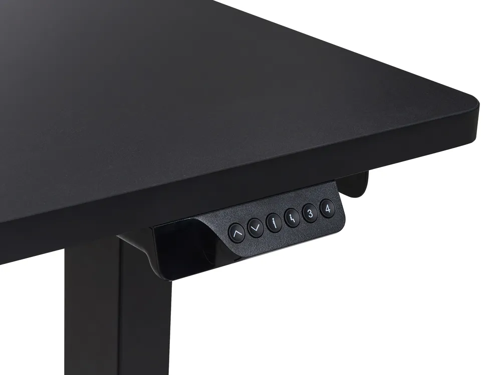 Eckschreibtisch elektrisch höhenverstellbar DESTINES 160 cm 109 cm Schwarz linksseitig_927788