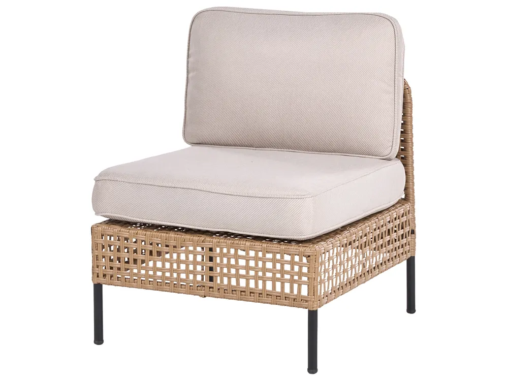Lounge Set mit Tisch 6-Sitzer OMEGANA modular Polyrattan Hellbeige_1040897