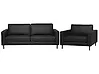 Sofa Set 4-Sitzer SAVALEN Echtleder Schwarz
