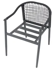 Set mit 4 Stühlen und Sitzkissen OZZERO Metall Schwarz_1080099